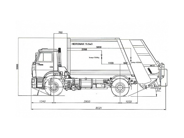 Мусоровоз с задней загрузкой МКЗ 7017 К2 (HIDROMAK SCK-16) Мусоровоз с задней загрузкой МКЗ 7017 К2 (HIDROMAK SCK-16)