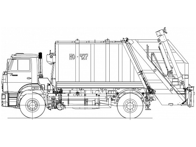 Мусоровоз с задней загрузкой КО-427-52