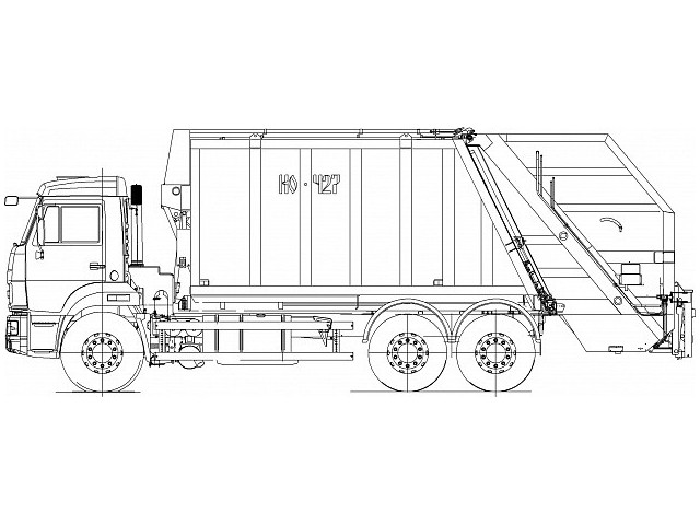 Мусоровоз с задней загрузкой КО-427-03