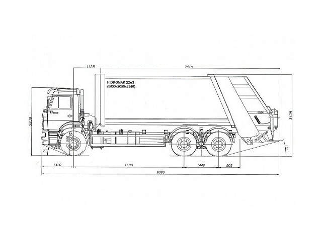 Мусоровоз с задней загрузкой МКЗ 7017 К3 (784601) HM-22