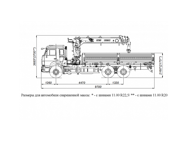 БОРТОВОЙ АВТОМОБИЛЬ С КМУ PALFINGER INMAN IT 150 НА ШАССИ KAMAZ-65115 (659000-0000380-23)