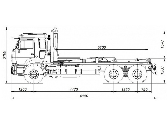 Автомобиль 658607-2030-09 c крюковым погрузчиком