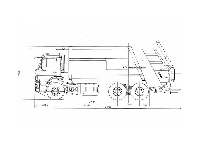 Мусоровоз с задней загрузкой МКЗ 7017 К3 (784601) HM-18