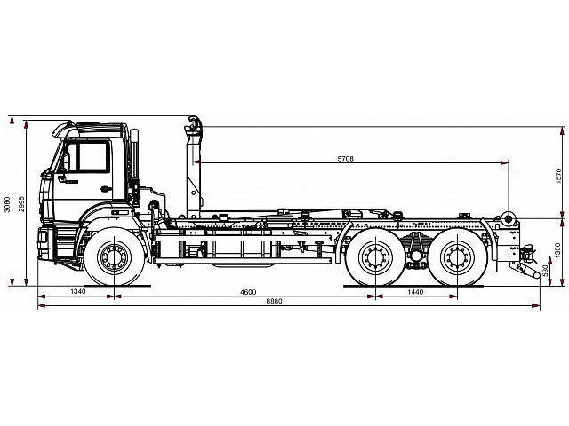 Автомобиль 658667-0030-00 с крюковым погрузчиком
