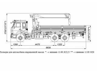 БОРТОВОЙ АВТОМОБИЛЬ С КМУ KANGLIM KS1256G-II TOP НА ШАССИ KAMAZ-65115 (659000-0001200-24)